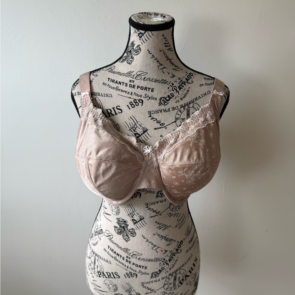 Elomi Elegant Lace Trim Bra in Beige with underwire